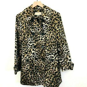 MICHAEL KORS Leopard Print Trench Coat
